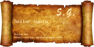 Seiler Gyula névjegykártya