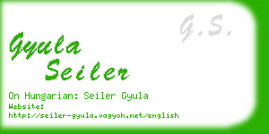 gyula seiler business card